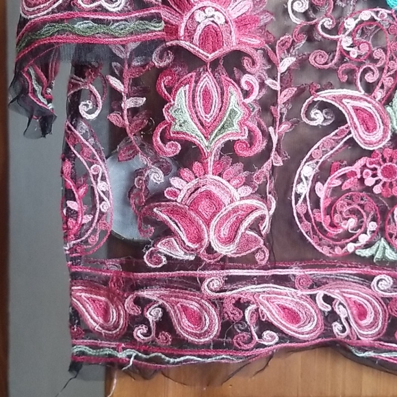 Ultra-Sheer Embroidered Mesh Tee - Picture 4 of 4